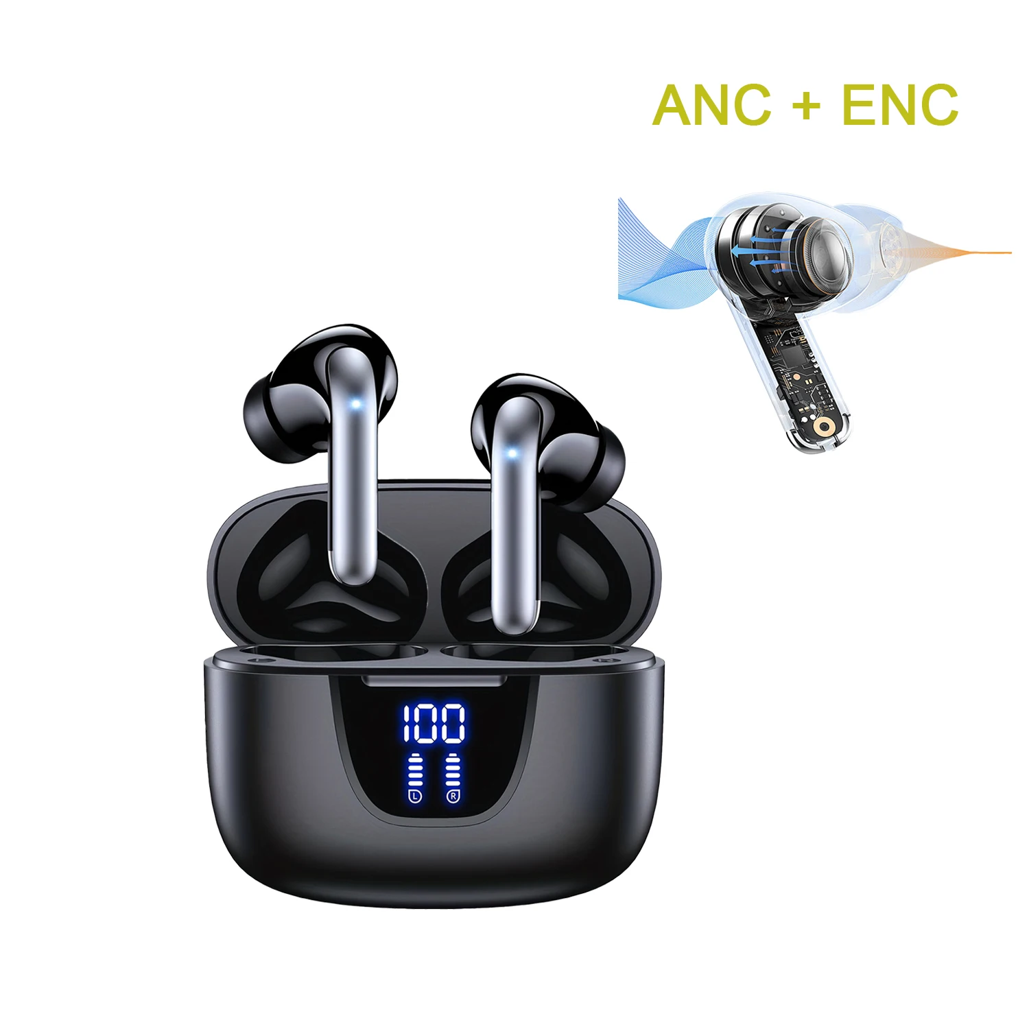 

Active Noise canceling Wireless stereo headphone bluetooth In-Ear ENC TWS earphone headset earbuds for xiaomi lenovo air pods