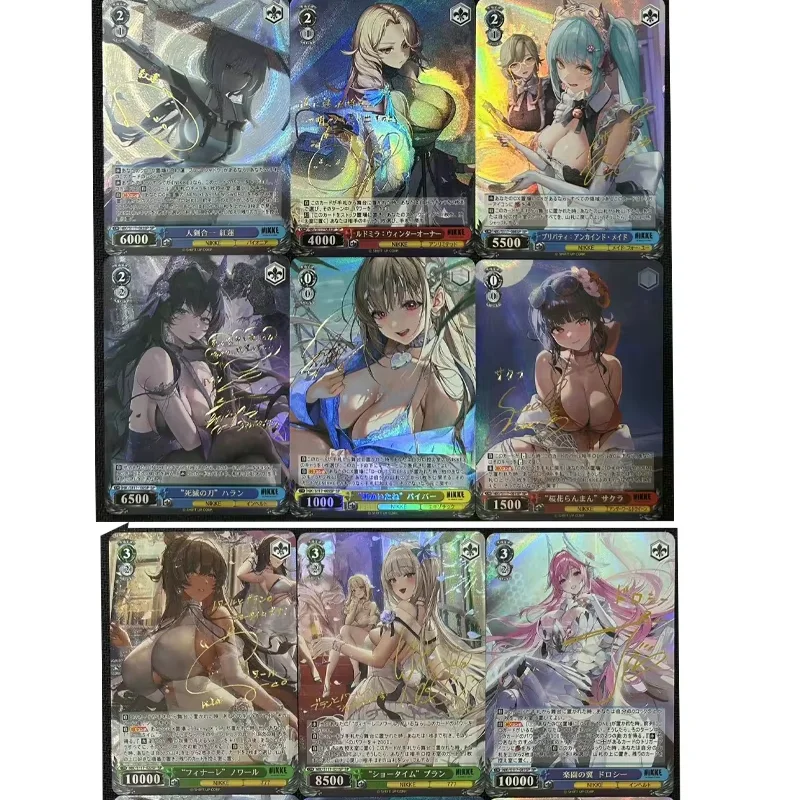 

9 шт./компл. NIKKE: Богиня Победы, сделай сам, самоконтроль, сбор подписей, торговая флэш-карта, аниме, мультяшный подарок, 63*88 мм