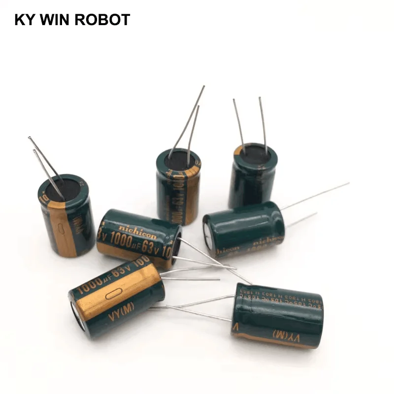 10pcs/lot Aluminum Electrolytic Capacitor 63V/1000 UF 63V/1000UF Electrolytic Capacitor Size 16*25 mm Plug-in 63V 1000UF