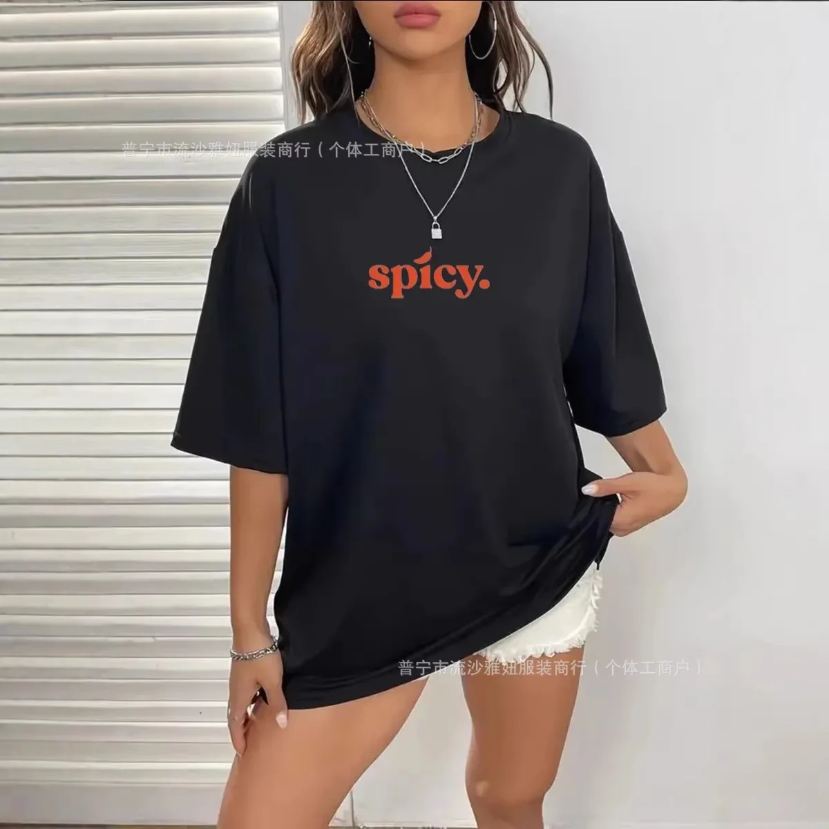 100% High Quality Soft Cotton Spicy Bold Print Chic Tee – Women's Casual Streetwear Statement Top Unique Streetwear Sweet Girls