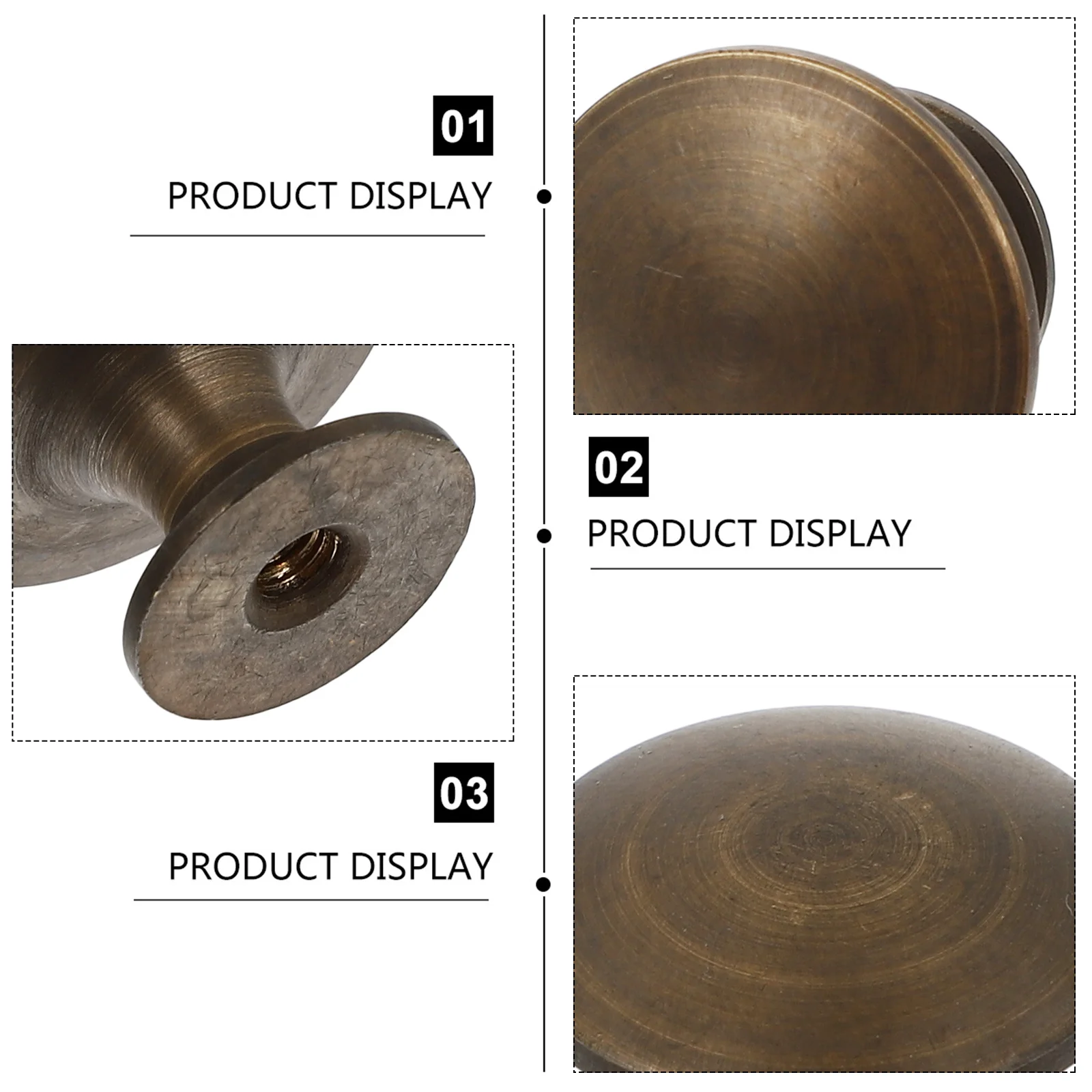 

1Set Vintage Brass Cabinet Knob Set Durable Solid Smooth Grip Drawer Pull Handles Wardrobe Door Handle for Modern European