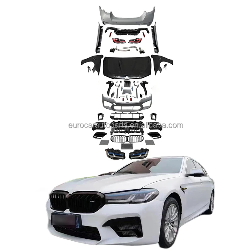 

STLF5 Series F10 Upgrade to 5S G30 LCI M5 Style Bodykit Car Bumpers Hood Fenders Headlights Kit for 518 520 535