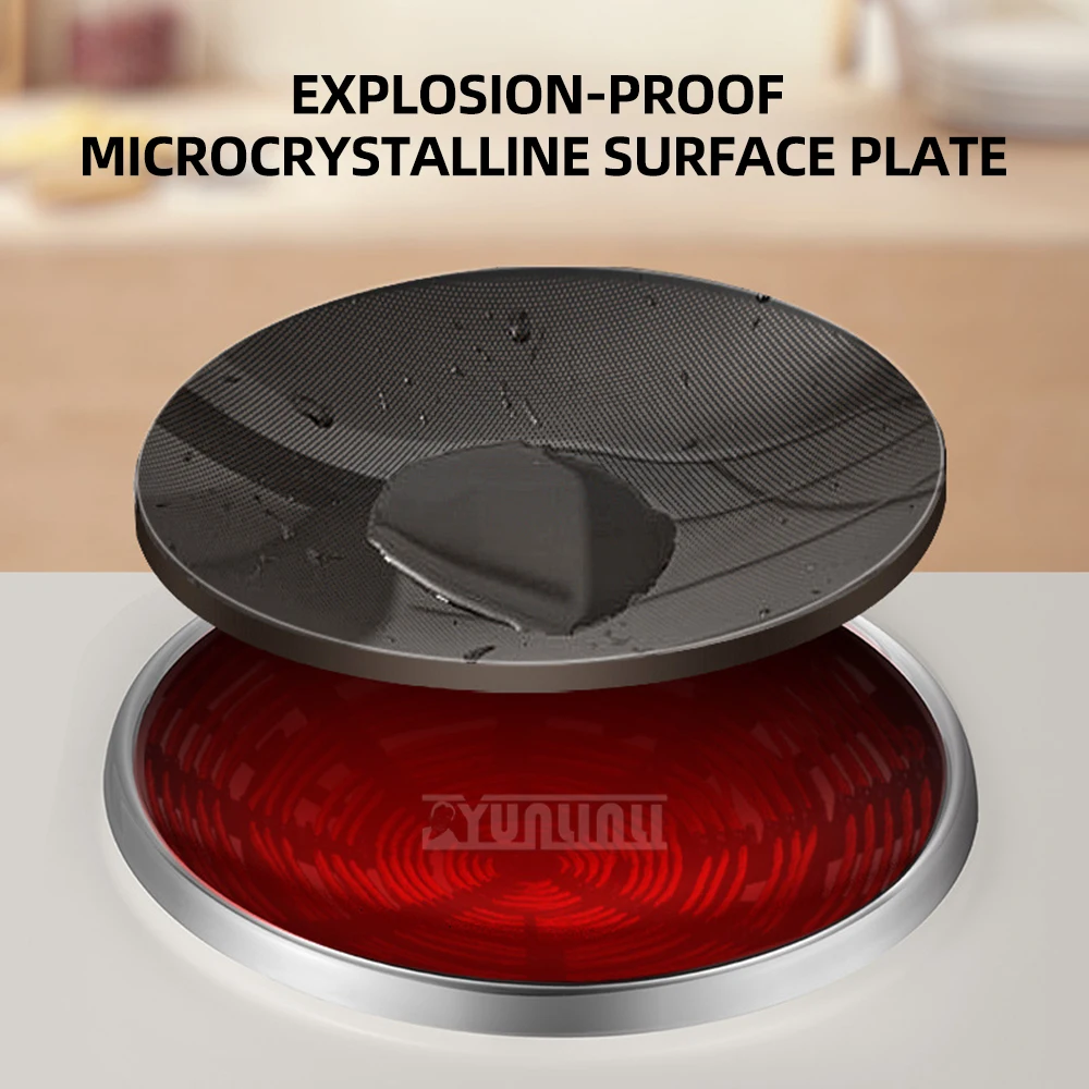 إصدار 2025 طباخ التعريفي المطبخ مقعر التعريفي طباخ عالية الطاقة وعاء الطبخ Fogao لوحة كريستال سوداء