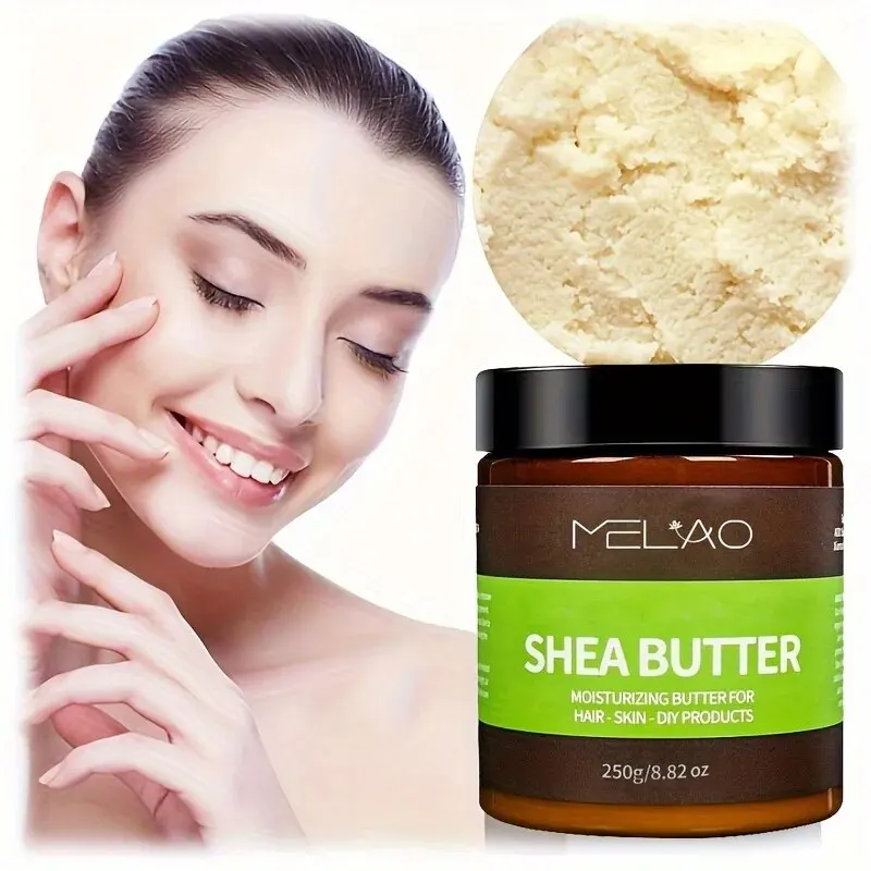 Melao Bio-Shea butter für Körper & Gesicht Bio, 100% roh und unraffiniert, um die Ausstrahlung zu erweichen, zu glätten und zu steigern