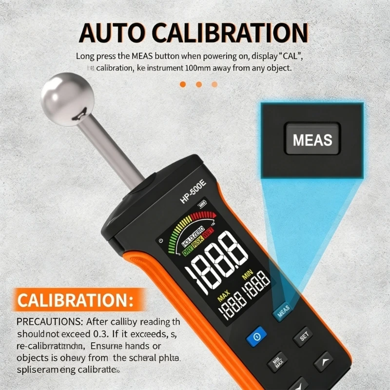 Wall Moisture Meter Pinless Damp Reader for Drywall and Brick, Color Display, USB Charging, and Hold Function for Home Use D2RD