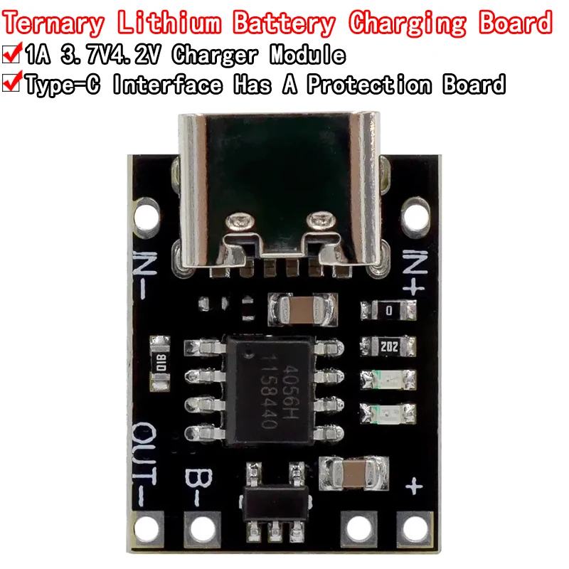 Type-C USB Ultra-Small Lithium Battery Charging Panel 1A Ternary Lithium Battery 3.7V 4.2V Charger Module With Protection Board