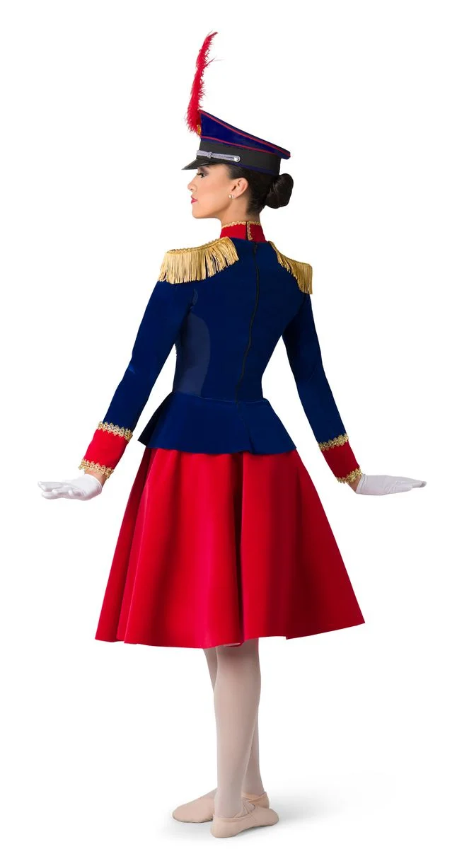 Women Men Nutcracker Costume Outfits Medieval Royal Military Velvet Dress Set Halloween Christmas Fashion Stage Performance Set