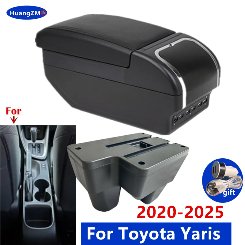 Für Toyota Yaris Armlehne box Für Toyota Yaris Elegante GR Auto Armlehne Lagerung Box 2020-2025 Innen Nachrüstung auto Zubehör
