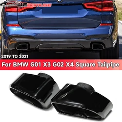 For BMW G01 X3 G02 X4 Stainless Steel Muffler Tip Exhaust Pipe Square Tailpipe Exhaust System 2018 TO 2021