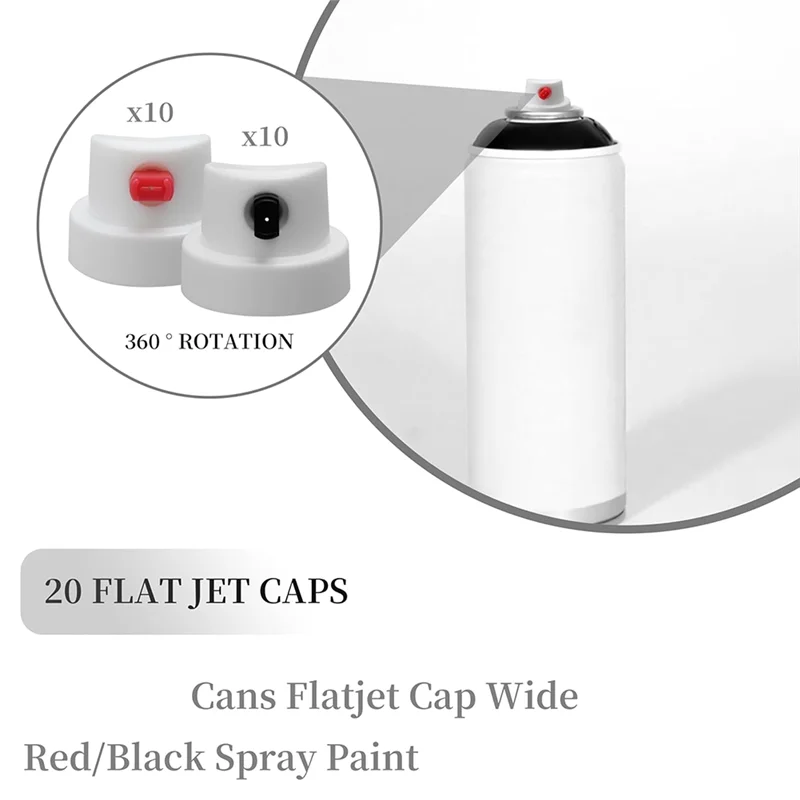 

MCGS-Spray-Paint Caps Fit Female Cans,Flat Jet Caps Spray-Can Nozzle-Calligraphy Spray-Paint Nozzles Spray-Paint Tips-20Pcs