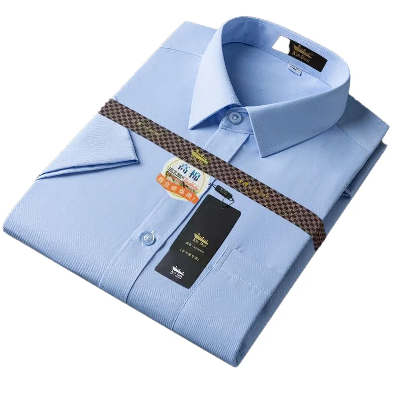 2024 New Summer Simple and Versatile Wrinkle Resistant and Non Ironing Thin Business Professional Short Sleeved Shirt for Men