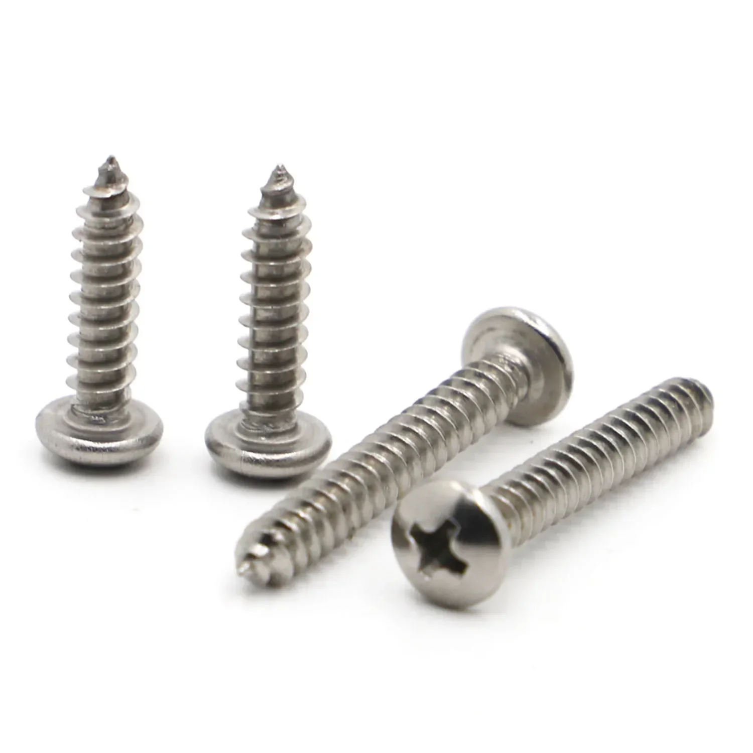 M1 M1.2 M1.4 M1.7 M2 M2.3 M2.6 M3 M4 M5 M6 Small Micro 304 Stainless Steel Cross Phillips Pan Round Head Self Tapping Wood Screw
