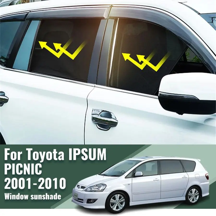 

Для Toyota IPSUM PICNIC 2001-2010 магнитный автомобильный солнцезащитный козырек, передняя рамка для лобового стекла, занавеска на заднее боковое окно, солнцезащитный козырек