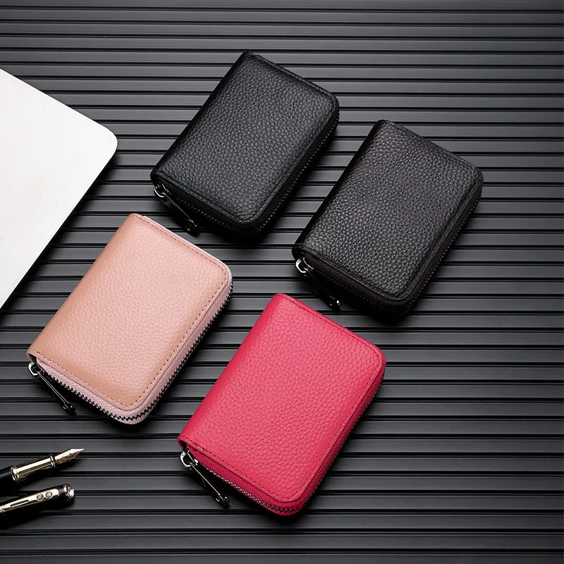 RFID Blocking Card Holder for Men Women, Slim Large Capacity Credit Card Wallet, Anti Demagnetization ID Card Case, Portable Car