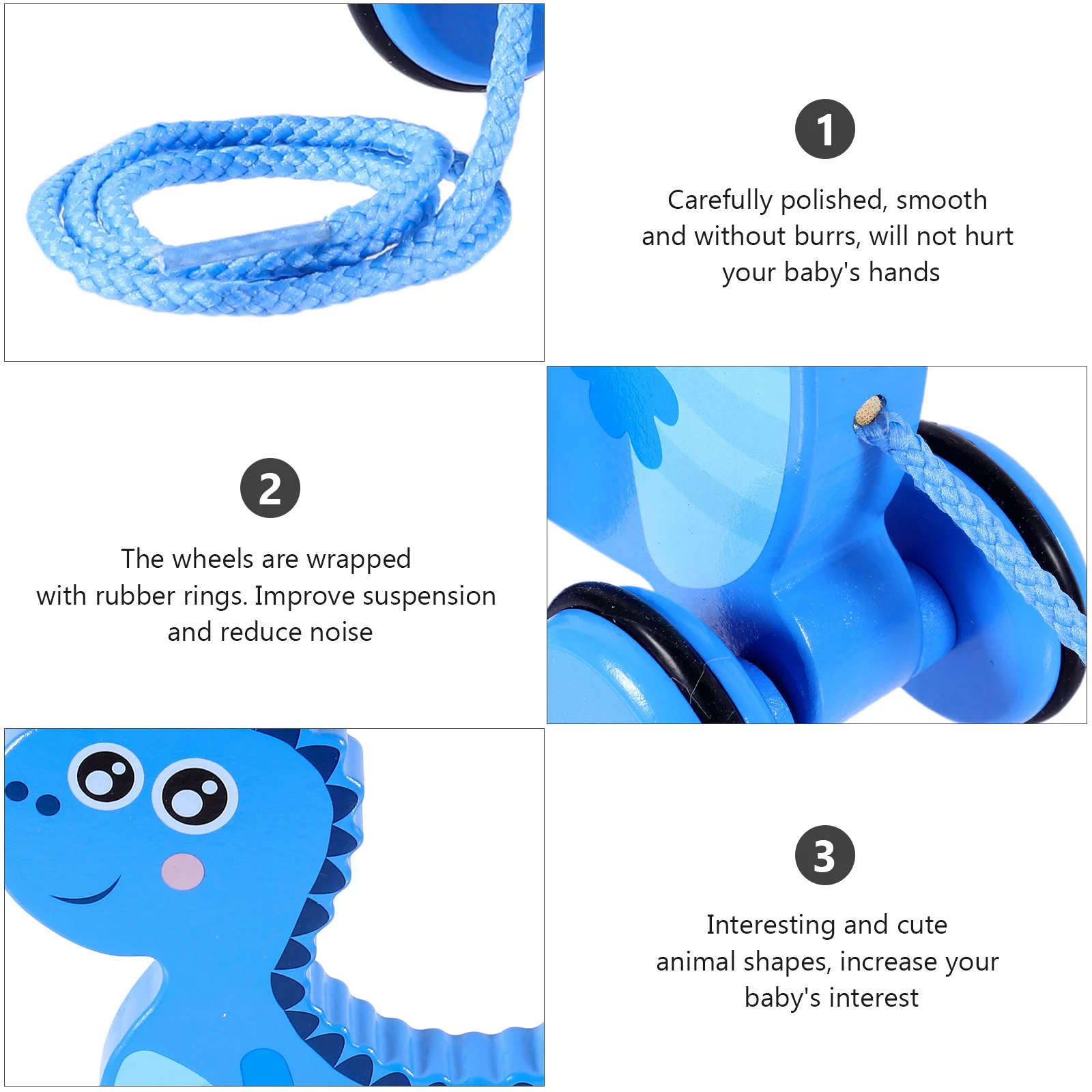 1pc Mobil Kayu Tarik Untuk Trailer, Mainan Tarik Berjalan Untuk Balita, Mainan Kayu Belajar Berjalan Untuk Anak