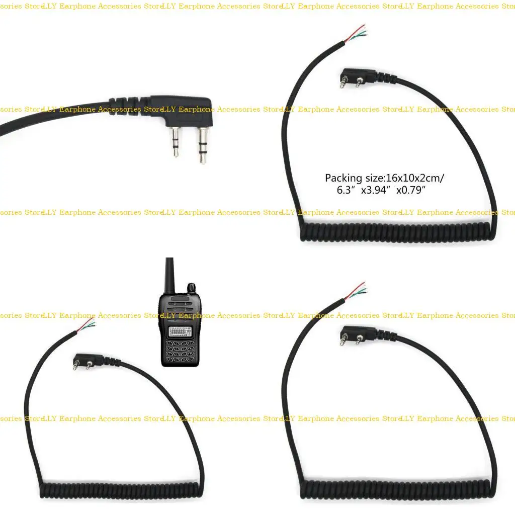 

462E 70cm Universal Speaker Mic Cable for Baofeng UV5R for Kenwood TK-240 Linton Hand Mic Cable Black Easy Operation