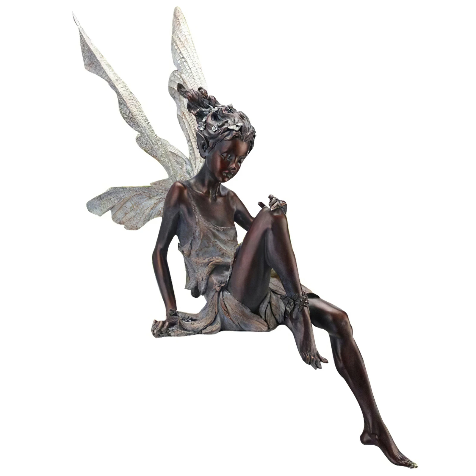 Fairy Statue Pond Fountain Figurine Backyard Sculpture Ornament Landscaping