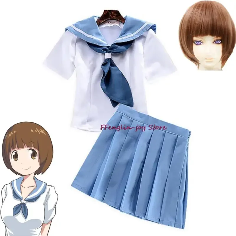 Disfraz de dibujos animados de Anime KILL La KILL Mankanshoku Mako, uniforme de marinero escolar Loli, peluca linda, traje de fiesta de Carnaval de Halloween