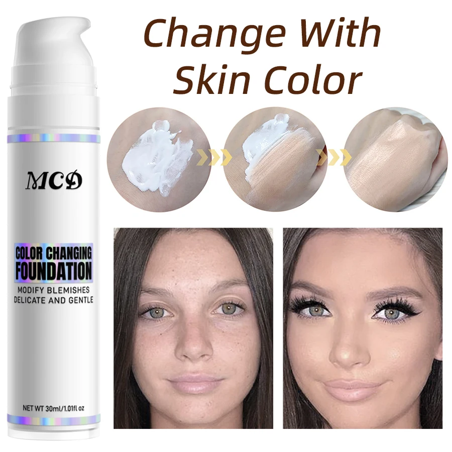 1PC Color Changing Foundation for All Tones Skin Korean Makeup Base Nude Face Full Cover Matte Concealer Long Lasting Cosmetics