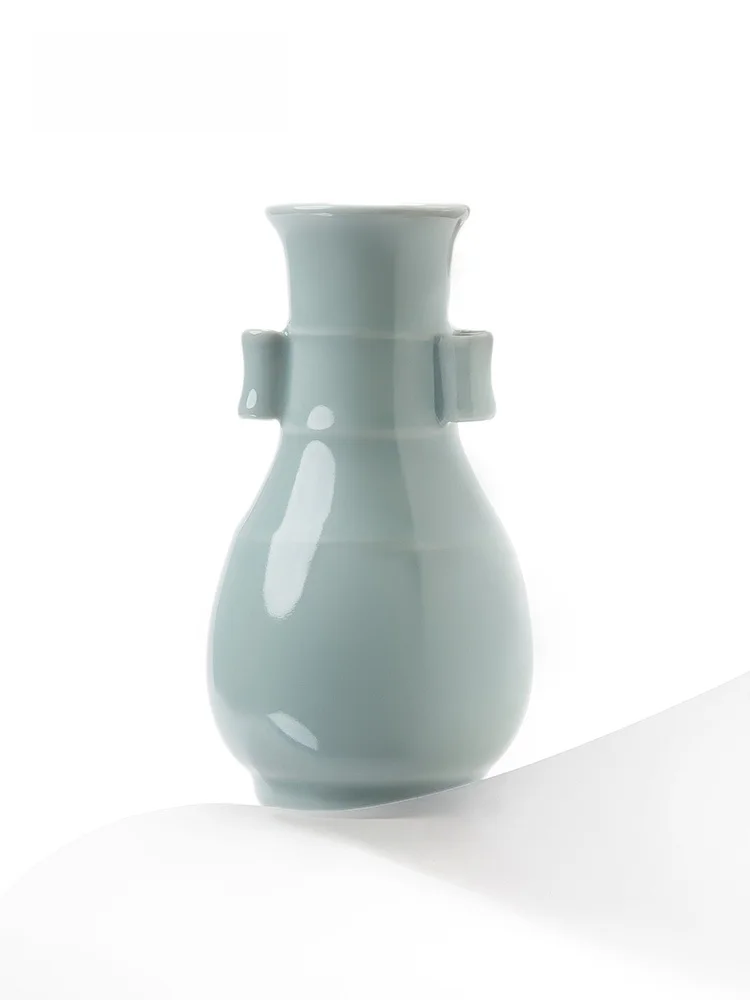 New Chinese Style Ceramic Vase Museum Daochen Porcelain Exquisite Ornament Splendid Pattern Creative Gift for Moving in