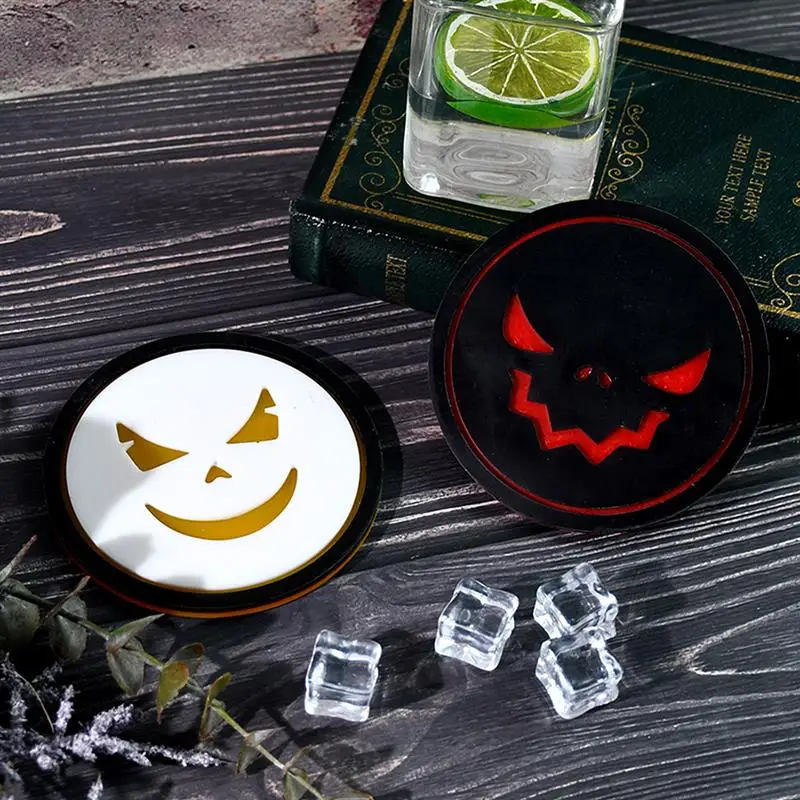 Ghost Faces Coaster Epoxy Resin Mold Handmade Cartoon Tray Silicone Mold DIY Crafts Halloween Home Desktop Decor ﻿