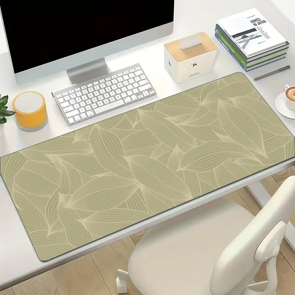 Minimal Green Leaf Pattern Large Gaming Mouse Pad Non Slip Rubber Desk Mat Keyboard Mat for PC Laptop Office Gamer Desktop
