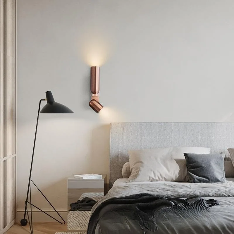 Modern minimalist wall lamp, light luxury designer rotating adjustable angle bedroom entrance aisle hotel bedside lamp