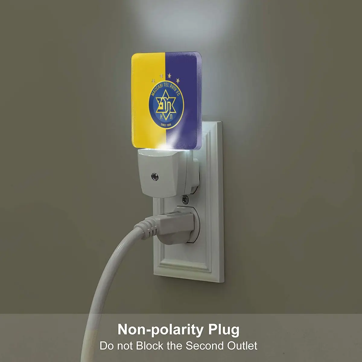 Maccabi Tel Aviv Night light, Night Lights plug into Wall Nightlight LED, Kids, Adult, Bedroom