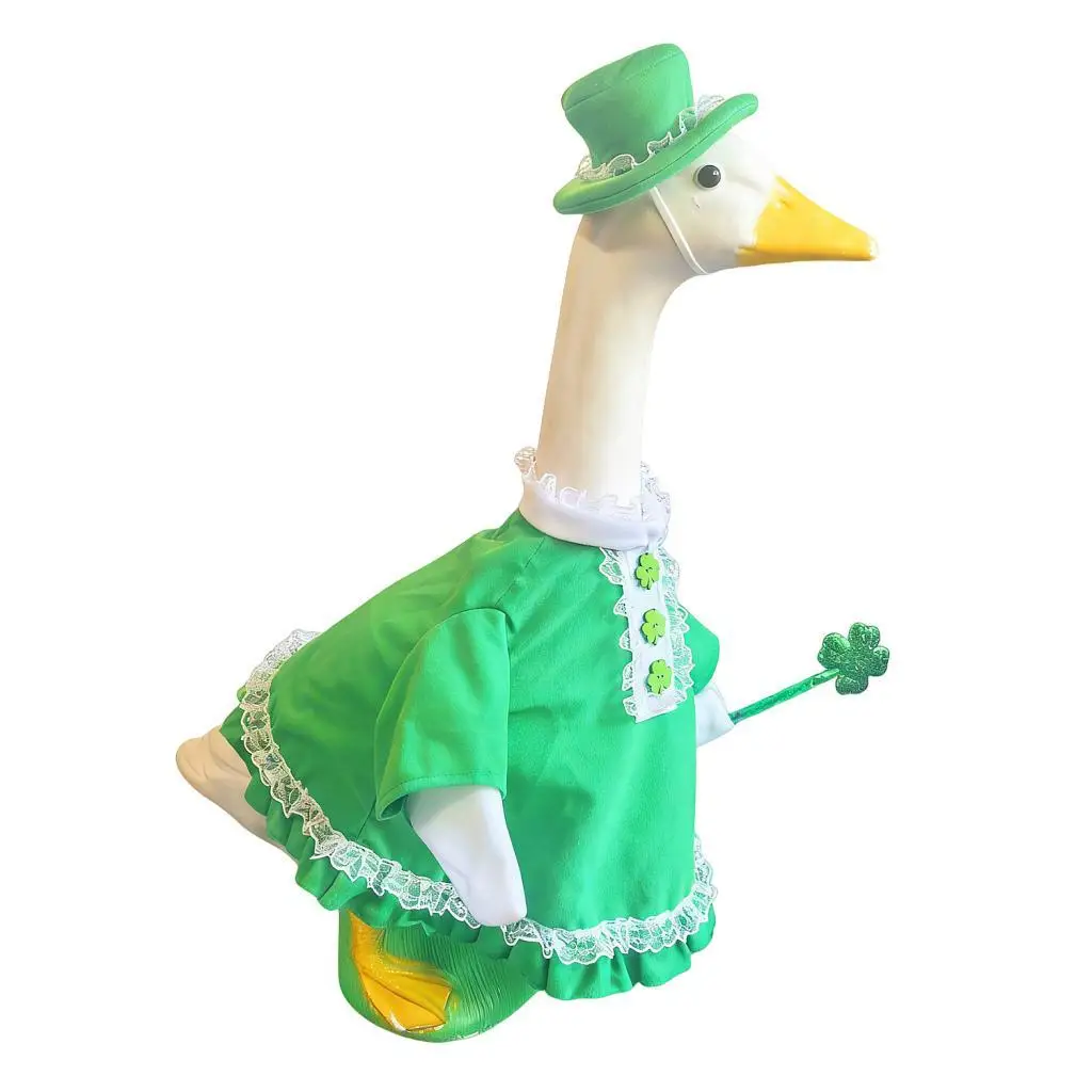 Goose Outfits Dress Clothes Soft Decorative with Hat Seasonal Holiday Costume Porch Goose Costume for Outdoor Backyard Yard