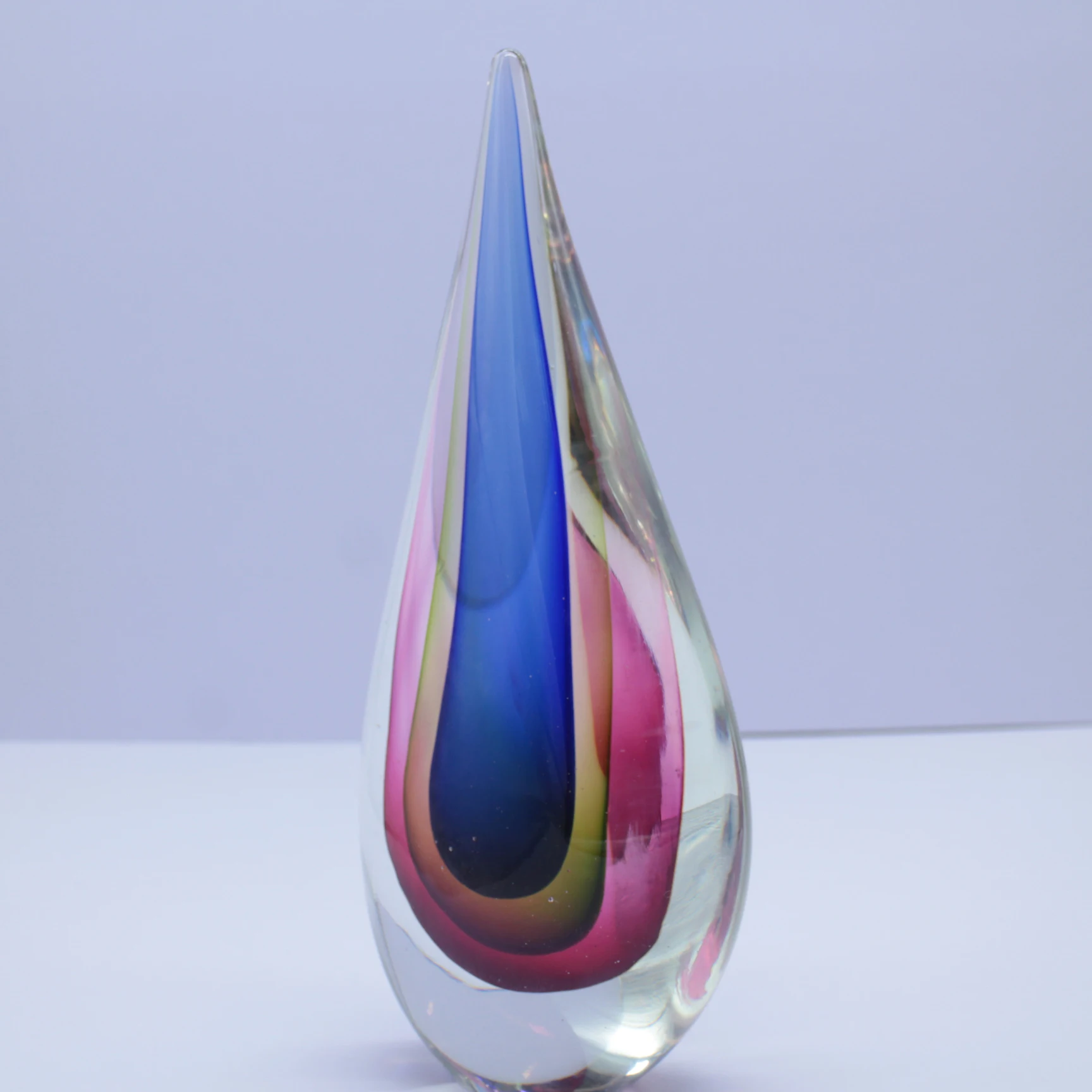 Handmade Blown Art Glass Wave Sculpture Sales Hotel