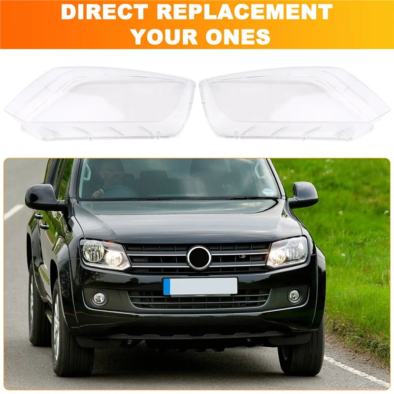 

AT92-For VW Amarok 2011-2022 Headlight Cover Shade Headlamp Shell Transparent Lampshade Case Lens