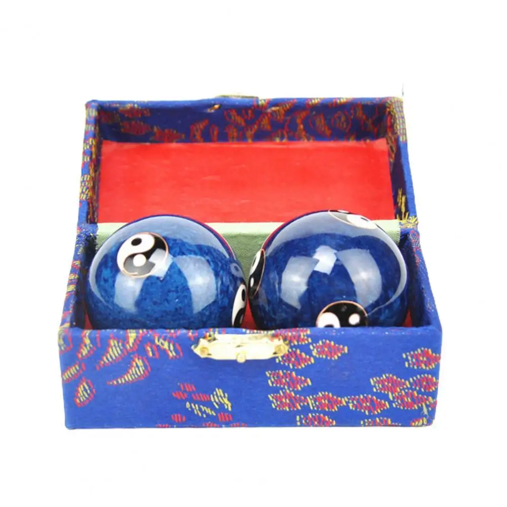 

2Pcs/Pair Massage Roller Meditation Ball Dragon Phoenix Pattern Finger Exercise Enamel Color Yin Yang Fitness Handball for Gift