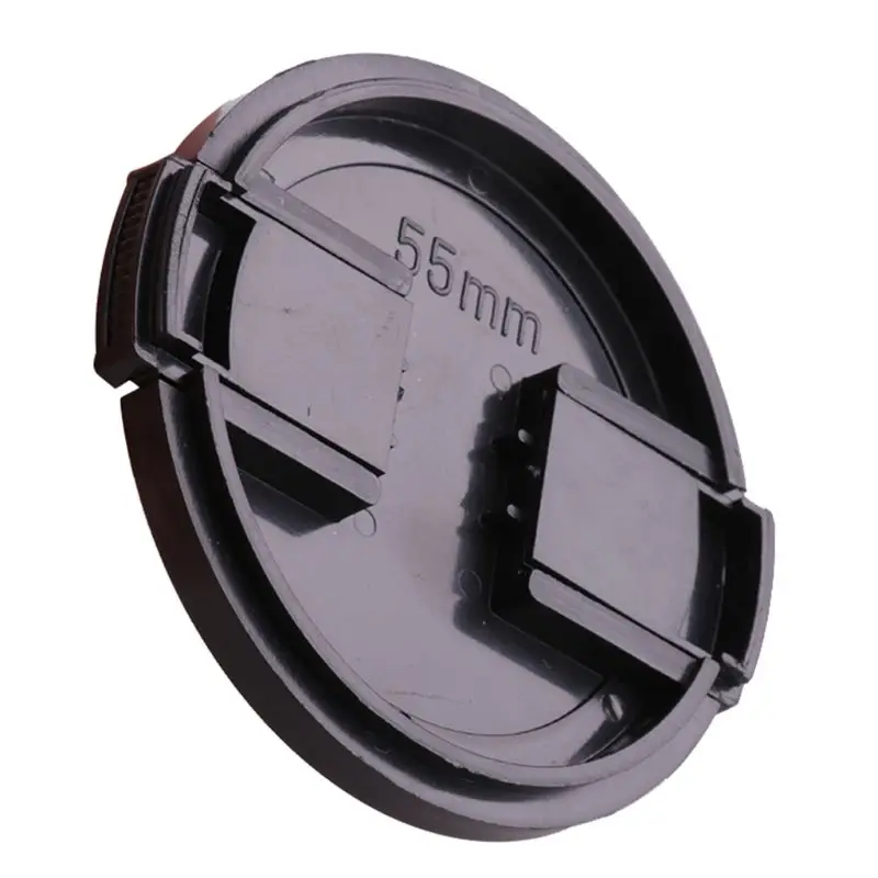 Tampa lente frontal universal encaixe central 55 mm para para acessórios câmera substituição preta
