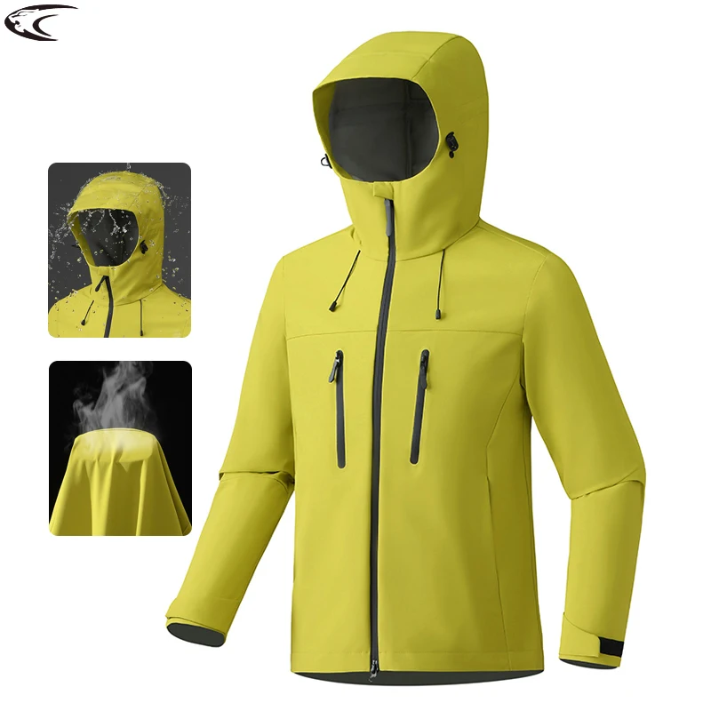 LNGXO Women's Men's Waterproof Jacket Hiking Camping Trekking Windbreaker Outdoor Sporty Rain Coat Hooded Climbing Clothes