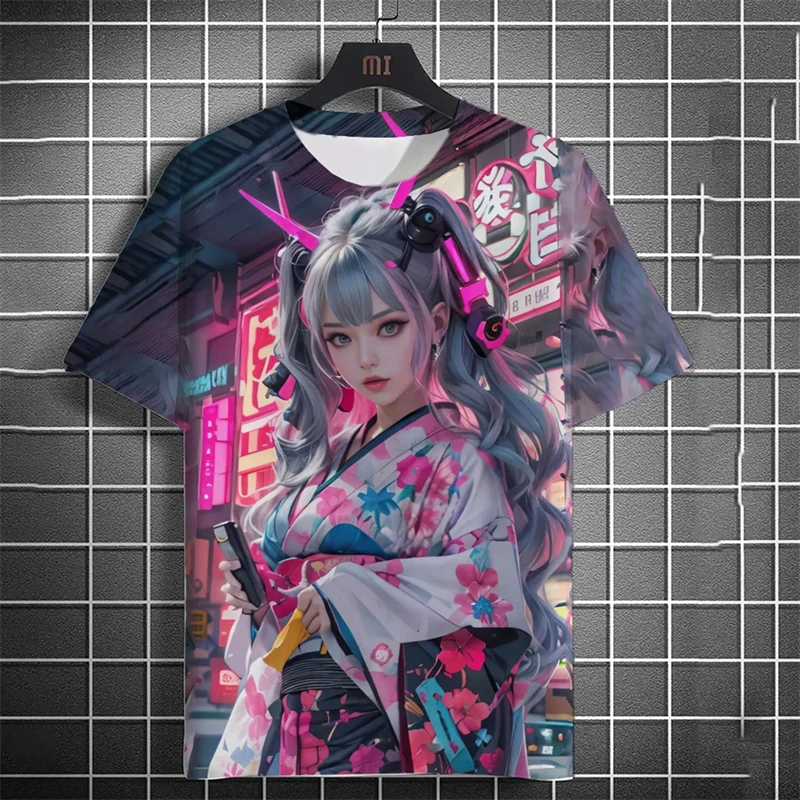 Trendy Tattoo Mädchen Grafik T Shirts Für Männer Sommer Mode Kurzarm 3D Gedruckt O Neck T-shirt Casual Übergroßen Harajuku Tees