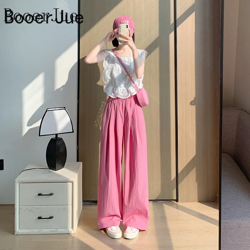 Office Business Pants Casual Striped Dressy Women's Straight Leg Pinstripe Yoga Gym Fitness Running Trousers Wide-leg High Waist