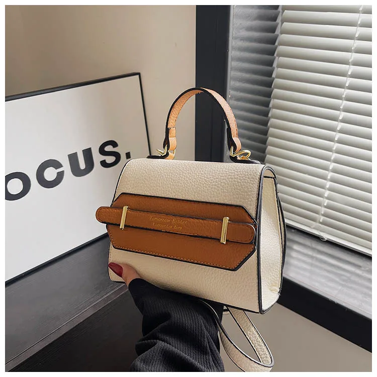 

2025 New Niche Luxury Tote Bag Premium Texture Shoulder Purse Fashion Color-Block Crossbody Bag Versatile Small Square Bag
