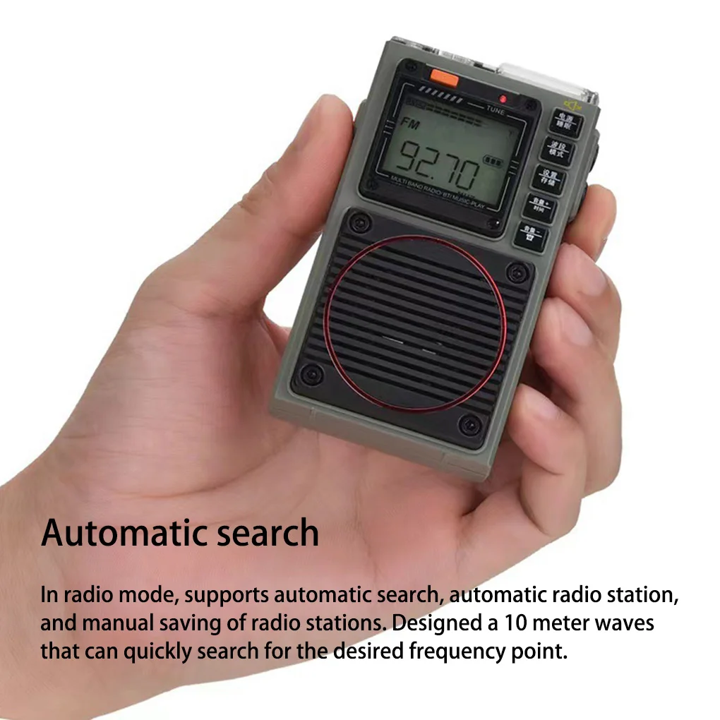 

Full Band Radio Bluetooth-compatible Speaker TF Cards Player Screen Mobile APP Remote Radio Supporting for Elderly