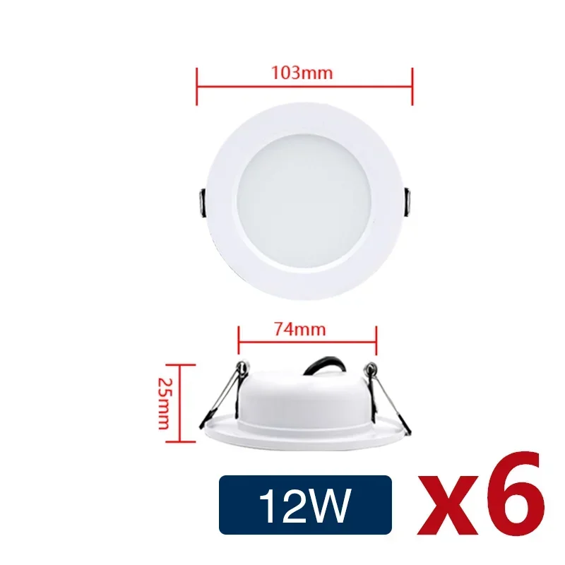 6Pcs LED Downlight AC110V 220V DC12V 24V Einbau Runde Decke Unten Licht Innen Schlafzimmer für Home Decor beleuchtung LED Spot Lampe