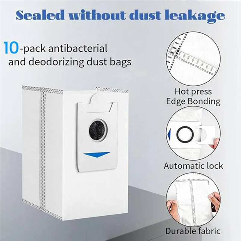 

T99C-16 Pcs For Ecovacs Debot N30 OMNI / N30 PRO OMNI Vacuum Cleaner Replacement Brush Dust Bag Cloth Cover Kit