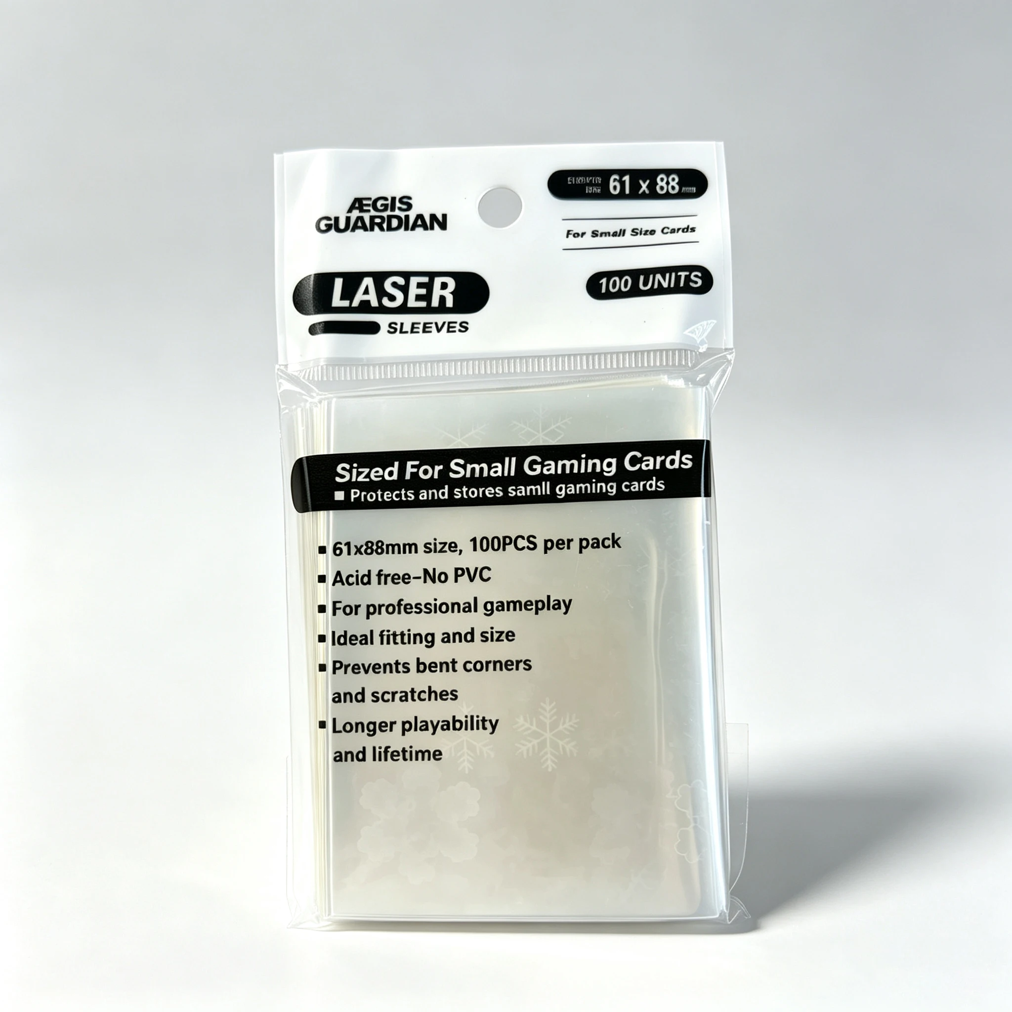 Holographic Card Sleeves, 56*88/61*88/65*90 Snowflake Transparent Card Protector for Tcg Standard Sized view 4