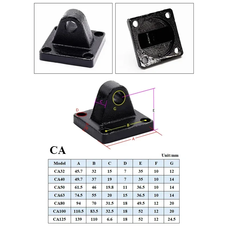 Seria SC I/Y/U/F/CA/CB/LB/FA Otwór 32 mm/40 mm/50 mm/63 mm/80 mm/100 mm/125 mm 160 mm Akcesoria do siłowników pneumatycznych