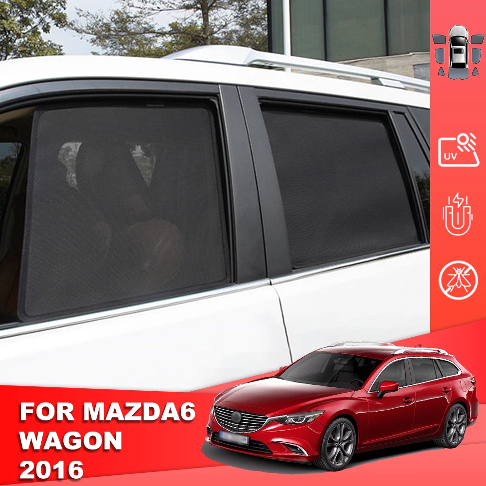 

For Mazda 6 Wagon Mazda6 Estate GJ 2014-2024 Magnetic Car Sunshade Front Windshield Curtain Rear Side Baby Window Sun Shade