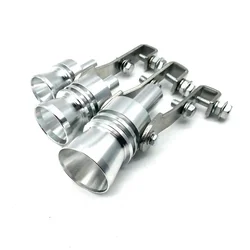 Universal Silver Car Turbo Sound Whistle Muffler Exhaust Pipe Auto Blow-off Valve Simulator Wholesale Silencer / S M L XL