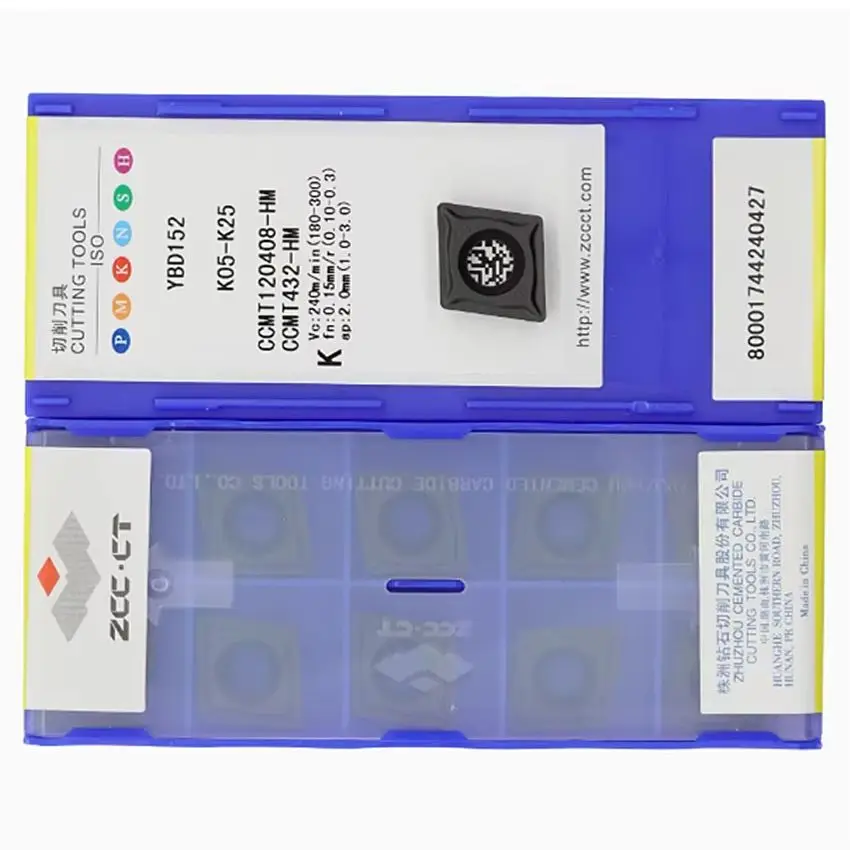 

CCMT120408-HM YBD152/CCMT120408-HM YBD102/CCMT120408-HM YBG202/CCMT120408-HM YB6315 ZCC.CT CNC carbide turning inserts 10pcs/box