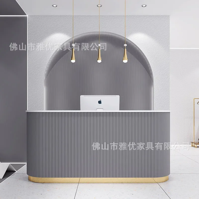 Foreign trade beauty salon front desk reception desk simple modern clothing store wedding bar checkout page light luxury