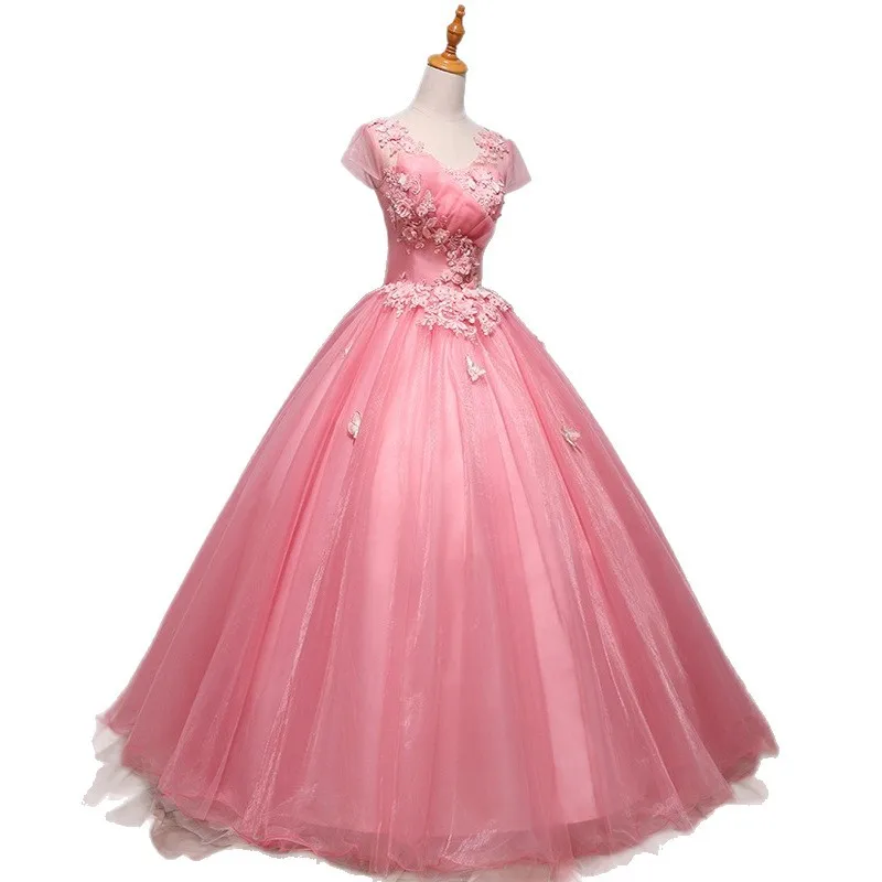 Women's Embroidered Colored Yarn Stickers Evening Dress Fashionable, ElegantSlimming, Sweet Banquet, Annual Meeting Puffy Skirt