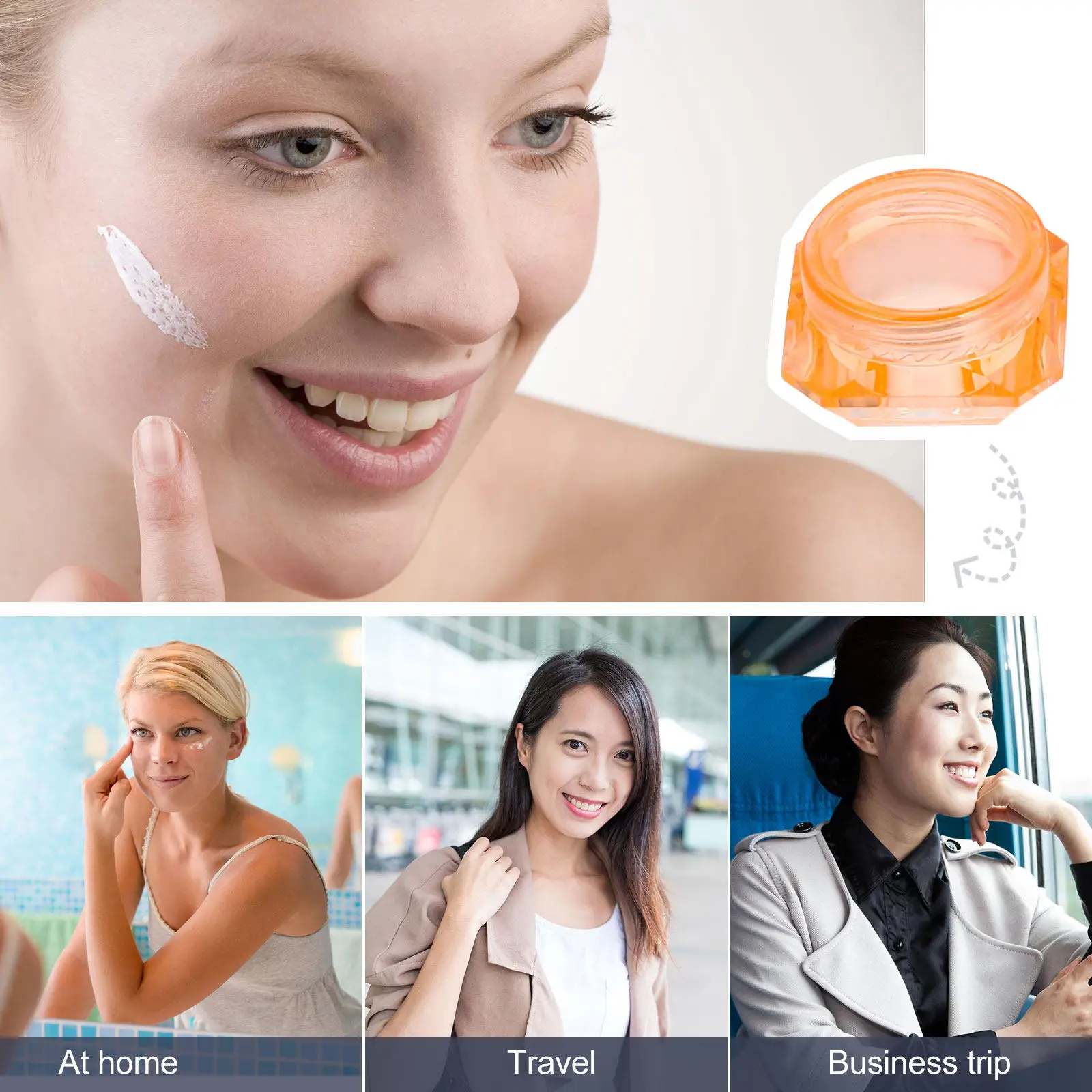 

Набор из 40 портативных пустых баночек для крема для лица, легкие дорожные контейнеры для крема, масок и косметики с шпателем