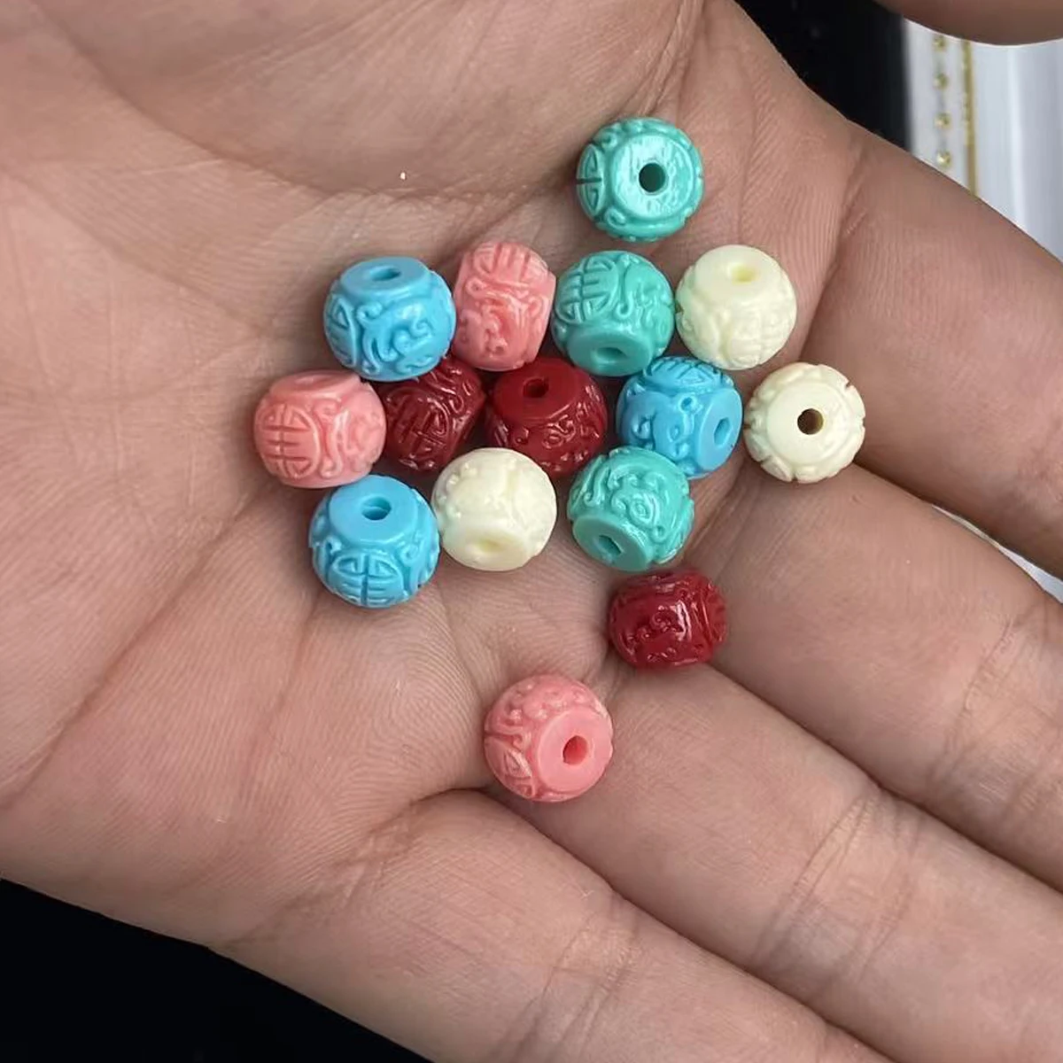 10pcs 7.2x8.7mm Abacus-Shaped Beads Colored Natural Shell Semi-Finished Beads for Jewelry Making DIY Women Necklaces Accessories