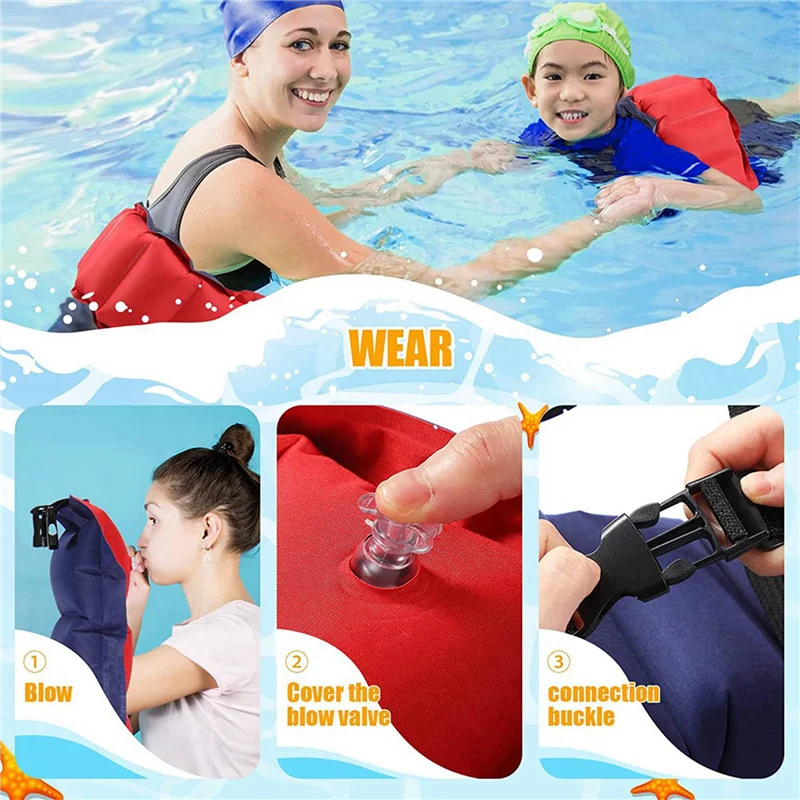 

RTENTE-Swim Belt Pool Flotation Belt Waist Floatation Belt For Adults Adjustable Floating Belt Swim Training Aid Waist Belt,4PC